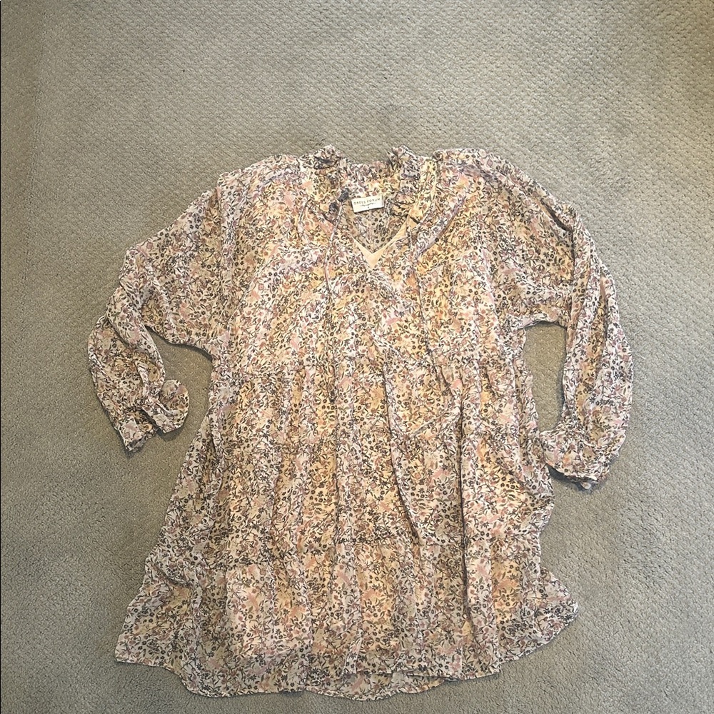 Dress Forum Floral Mini Dress - Pink and Cream
